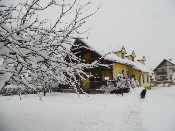 Family Hotel Vila pri Vhu in the winter